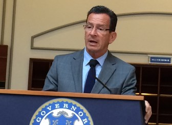 Gov. Dannel P. Malloy after today's Bond Commission meeting