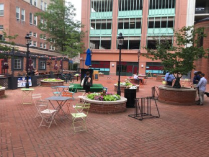 A plaza in the Ninth Square