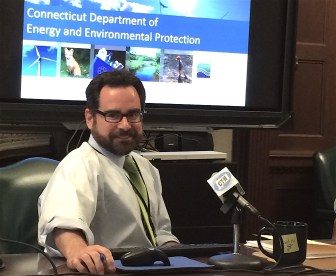 DEEP Commissioner Robert Klee meeting with legislators