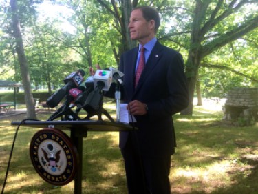 U.S. Sen. Richard Blumenthal holds a press conference in East Hartford to call for legislative action to combat the Zika virus.