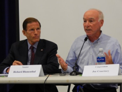 U.S. Sen. Richard Blumenthal, left, and U.S. Rep. Joe Courtney, right