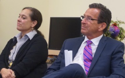 DCF Commissioner Joette Katz and Gov. Dannel P. Malloy last month to celebrate the successes of kinship care.