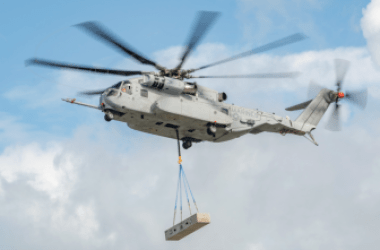 Sikorsky's new heavy lift helicopter in flight testing.