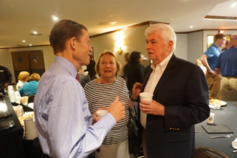 Chris Dodd chatting with old friends, Richard Blumenthal and Barbara Kennelly at the Democratic National Convention In July, before his MPAA contributed $28,535 to a GOP PAC supporting a campaign to defeat Connecticut Democrats.
