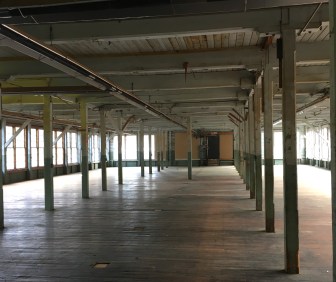Some of the vast floor space inside Hilliard Mills in Manchester