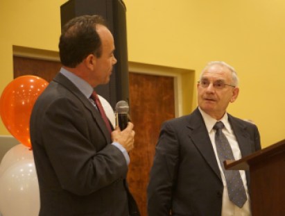 The mayor and the chairman, Joe Ganim and Mario Testa.