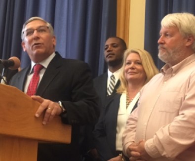 Sen. Len Fasano with his new caucus members: George Logan, Heather Somers and Craig Miner.
