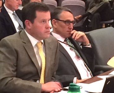 Office of Fiscal Analysis Director Neil Ayers (left) and Office of Policy and Management Secretary Ben Barnes (right)
