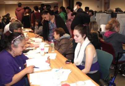 Election Day voter registration on New Haven.