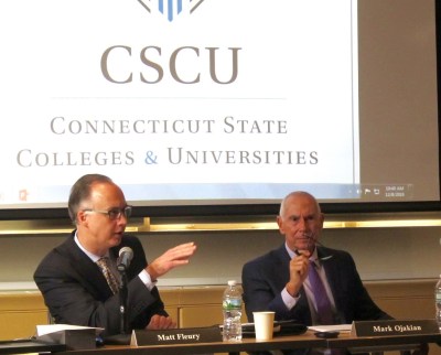 Board of Regents Chairman Matt Fleury and President Mark Ojakian