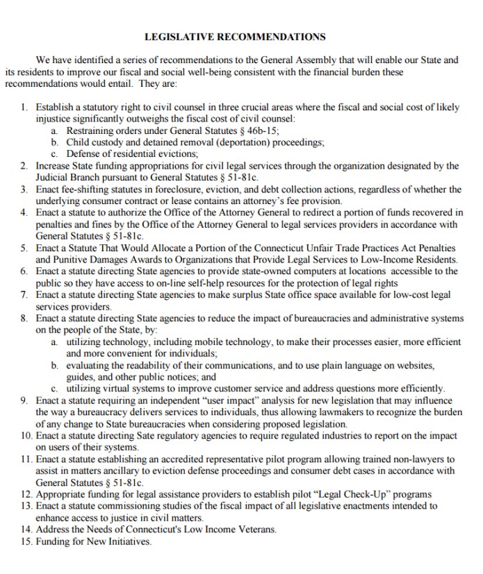 Task Force recommendations