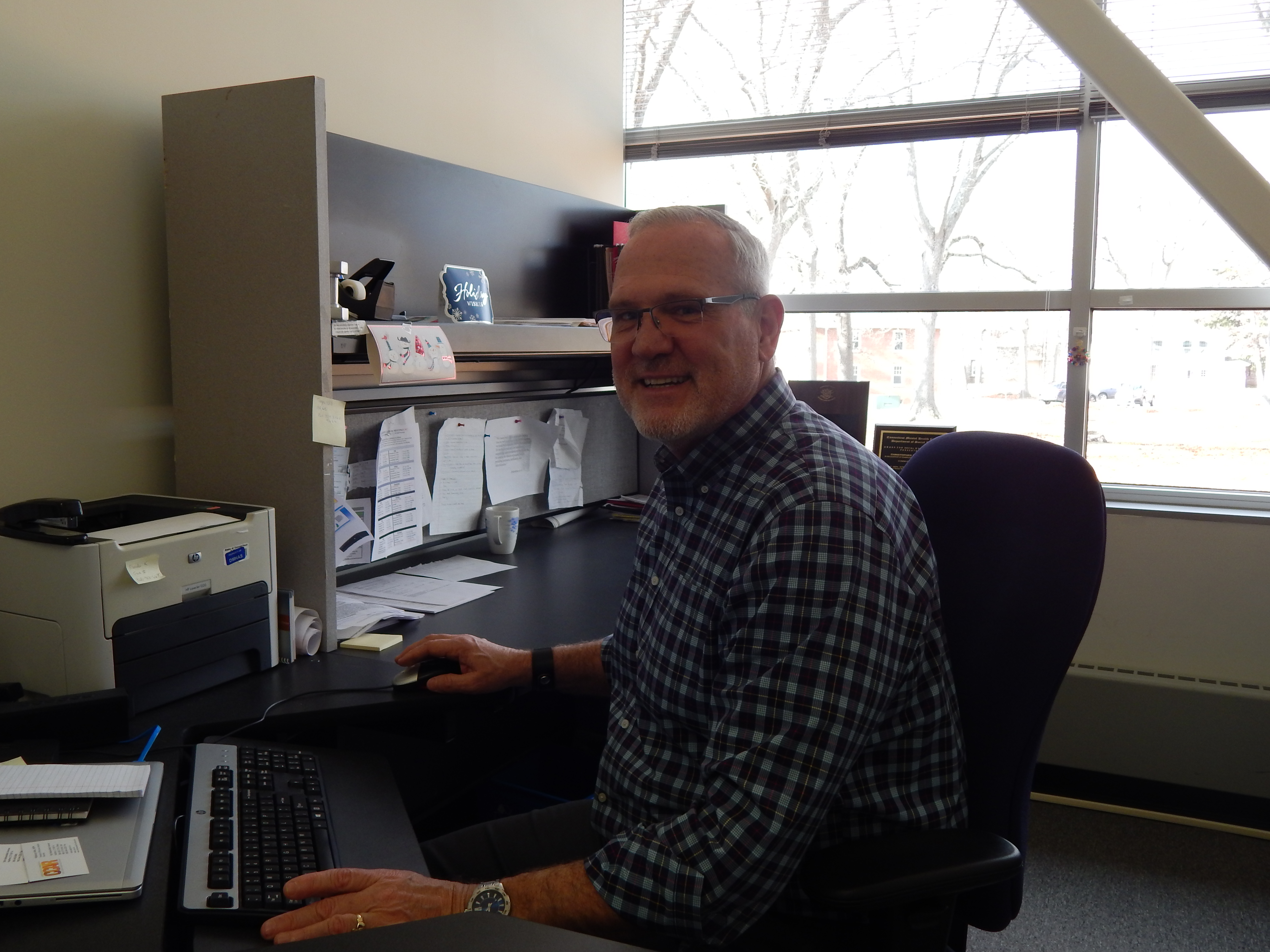 This is a picture of Chris Burke at the Southeastern Mental Health Authority in Norwich