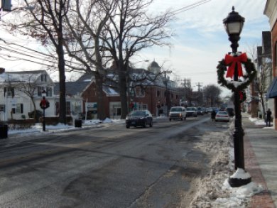 Downtown Darien on a weekday.