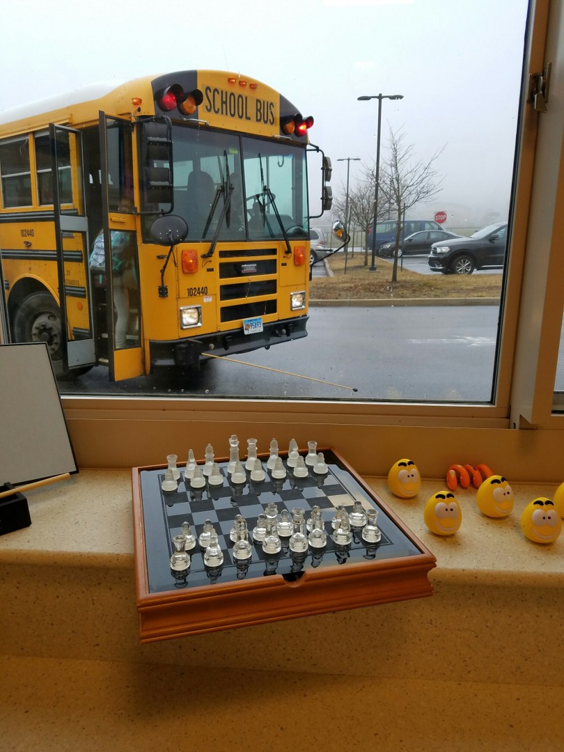 The view from the school-based health center at Kelly Middle School in Norwich. The community health center United Community & Family Services operates the center and offers mental health care there.