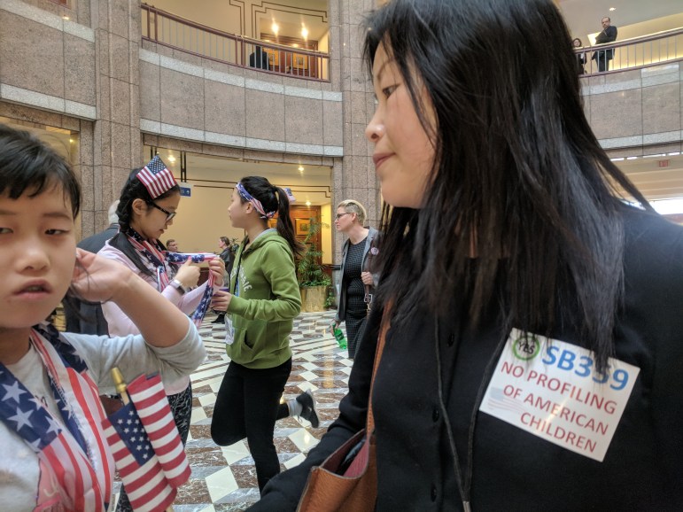 Claire Liao, a 10 year old from Fairfield, with Ming Li, a mother of two from South Windsor.