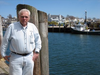 Mike Gambardella outside his wholesale operation in Stonington. In the past, the docks would be bustling from early in the morning until after midnight.