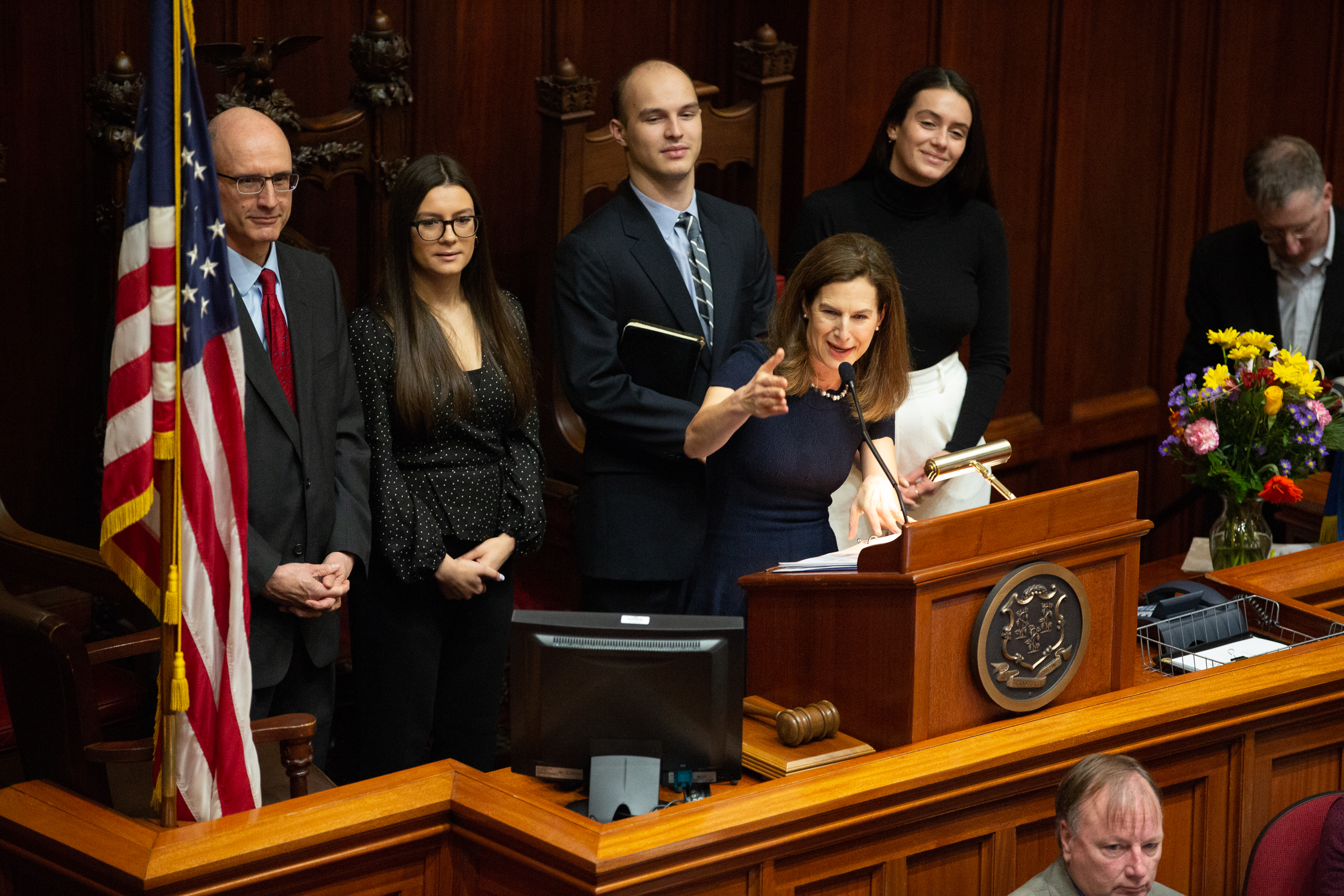 Lt. Gov. Susan Bysiewicz speaking after she was sworn in