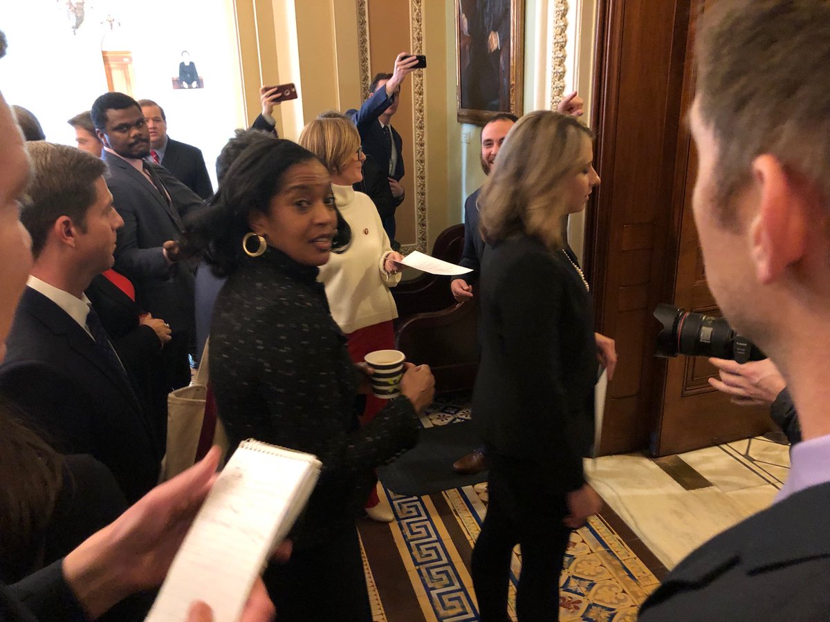 Rep. Jahana Hayes, along with other freshmen Democrats in the House, went looking for Senator McConnell Wednesday.
