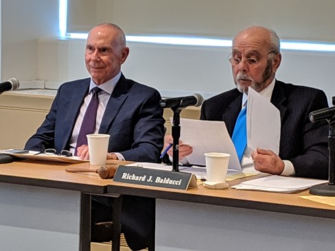 CSCU President, Mark Ojakian, and Richard J. Balducci, chairman of the finance committee for the Board of Regents for Higher Education, consider a 5 percent tuition increase for the state universities.