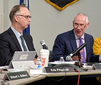 Board of Regents for Higher Education, Matt Fleury, chairman, Mark Ojakian, president of CSCU, and Merle Harris, board membrer