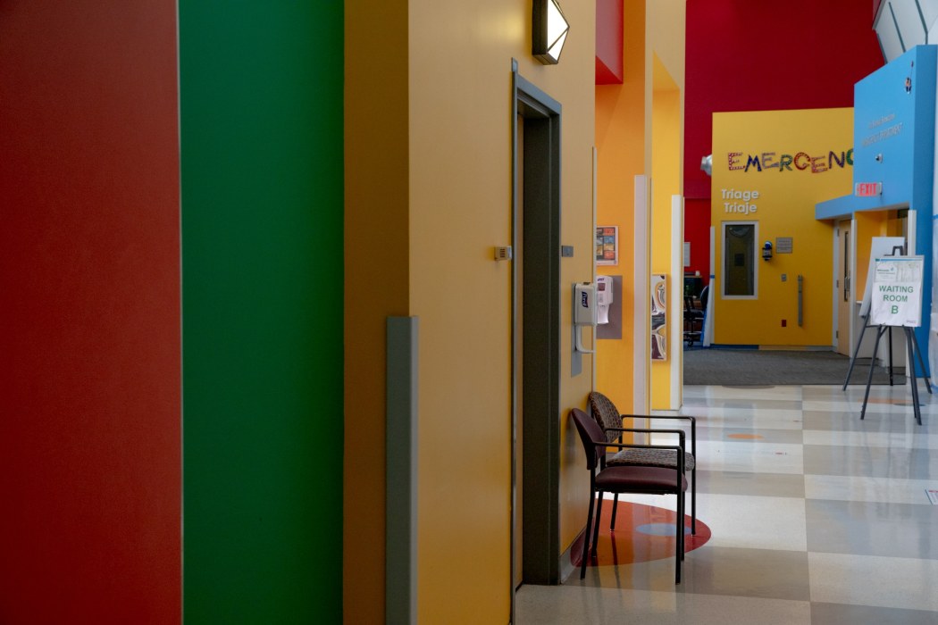 A waiting area in the emergency department of Connecticut Children's Medical Center in Hartford.