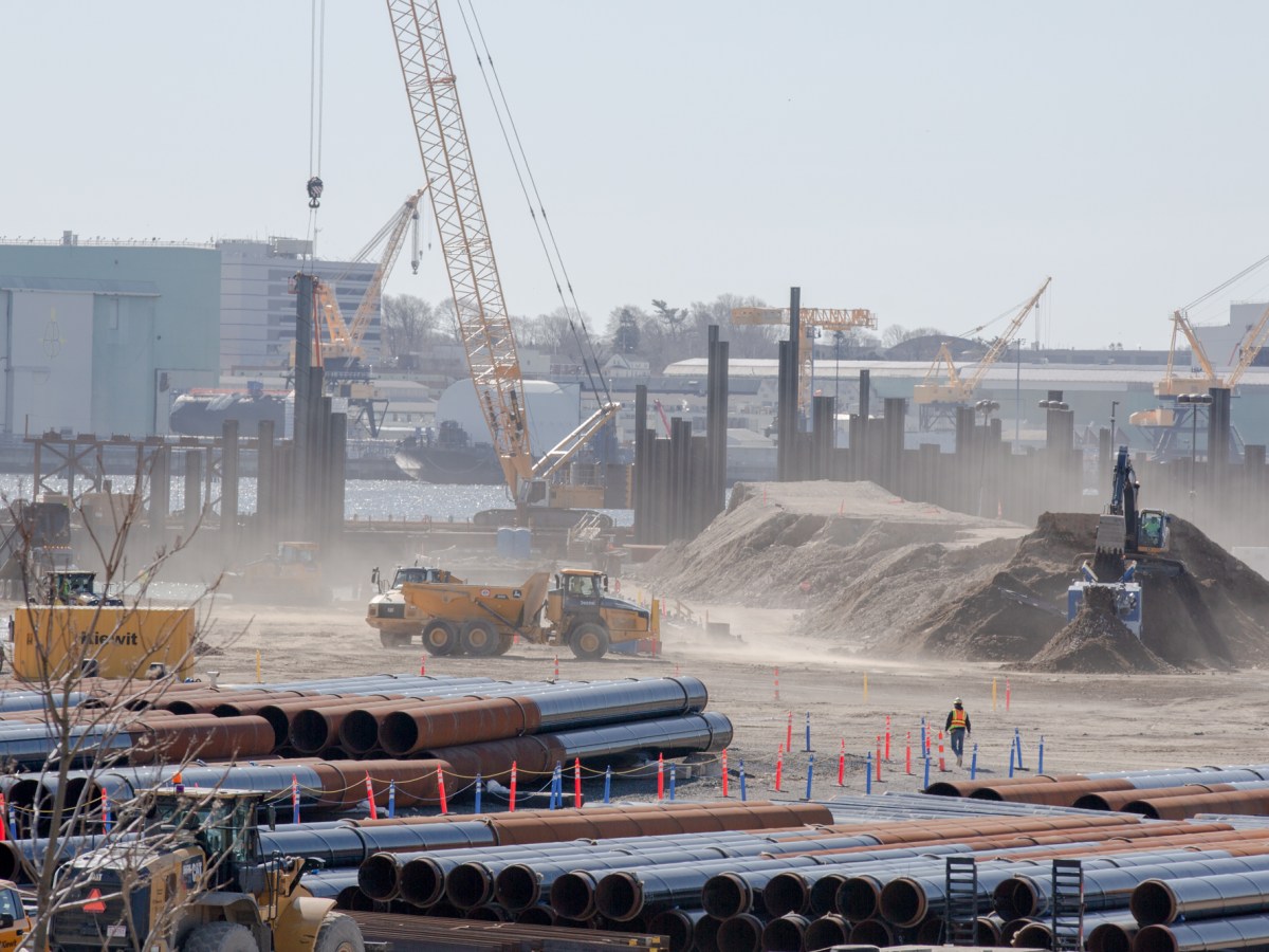 Construction machinery on a sandy field
