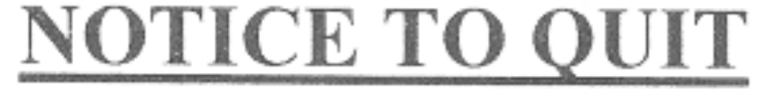 Notice To Quit