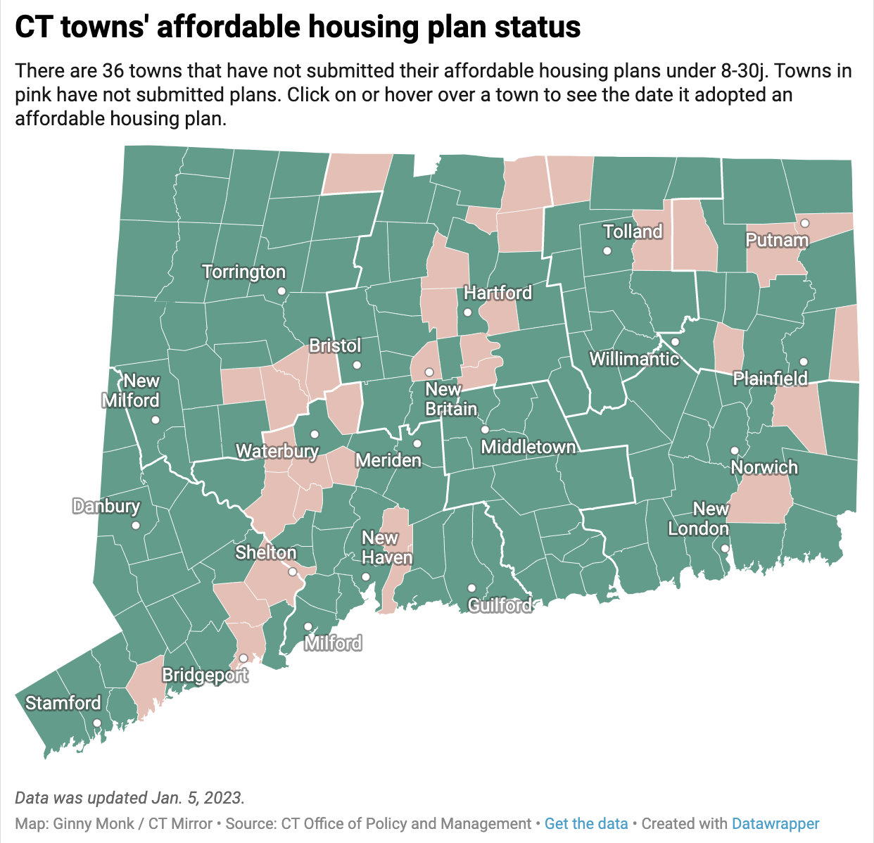 CHART: Which CT towns have submitted affordable housing plans?