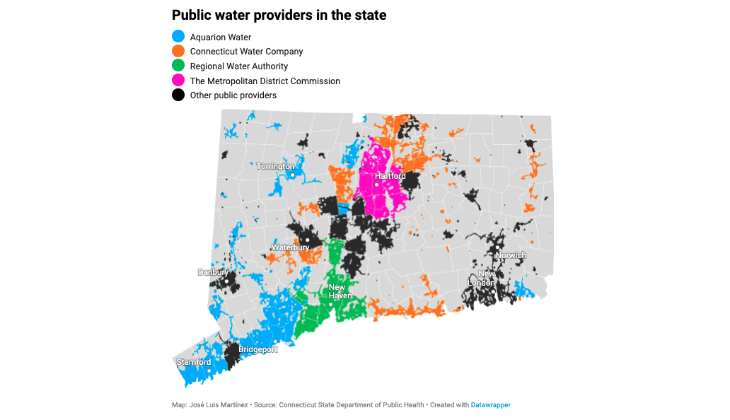 MAP: Which parts of Connecticut are served by public water providers?