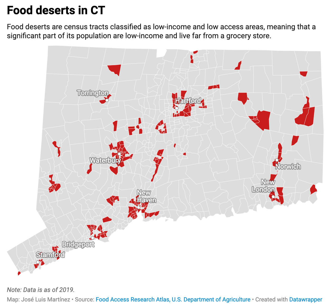 Where are CT’s food deserts located?