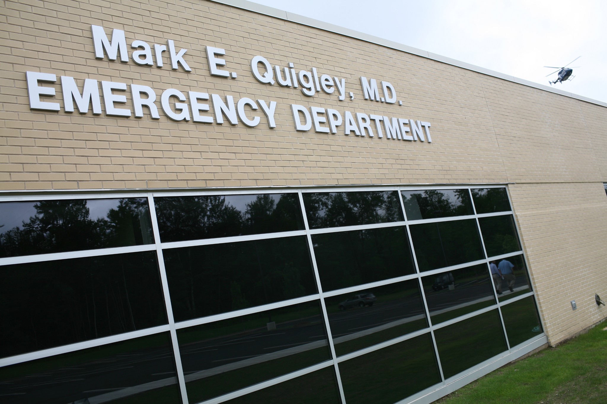 The front of a hospital building