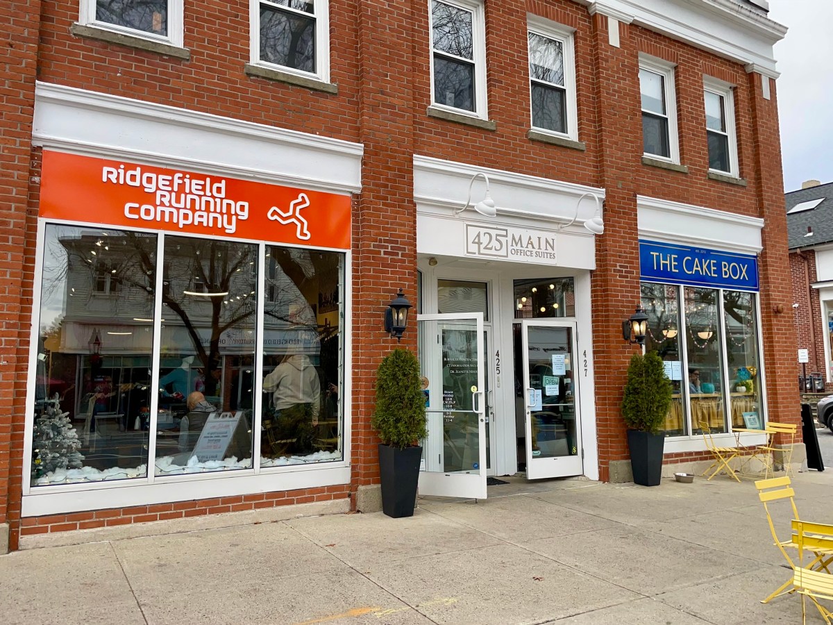 Shop storefronts on Ridgefield's Main Street.