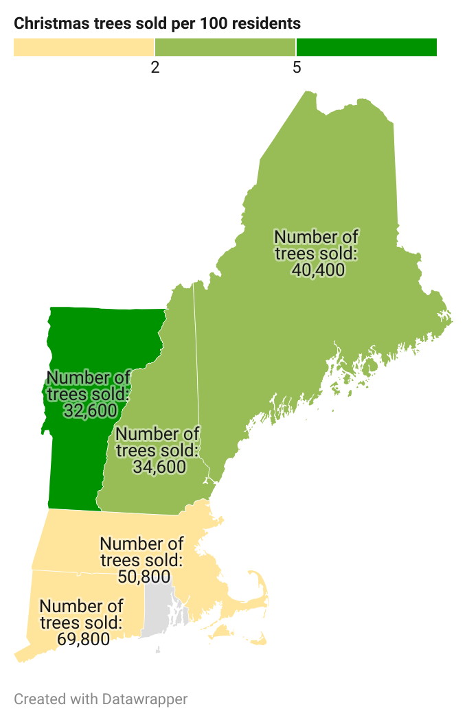 Charting CT: How many Christmas trees does CT grow for sale?