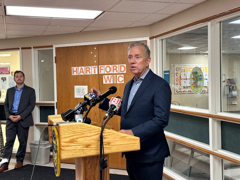 Gov. Ned Lamont, at a press conference on Wednesday, Oct 8, explained that the state will ensure that the WIC program will continue to run during a government shutdown.