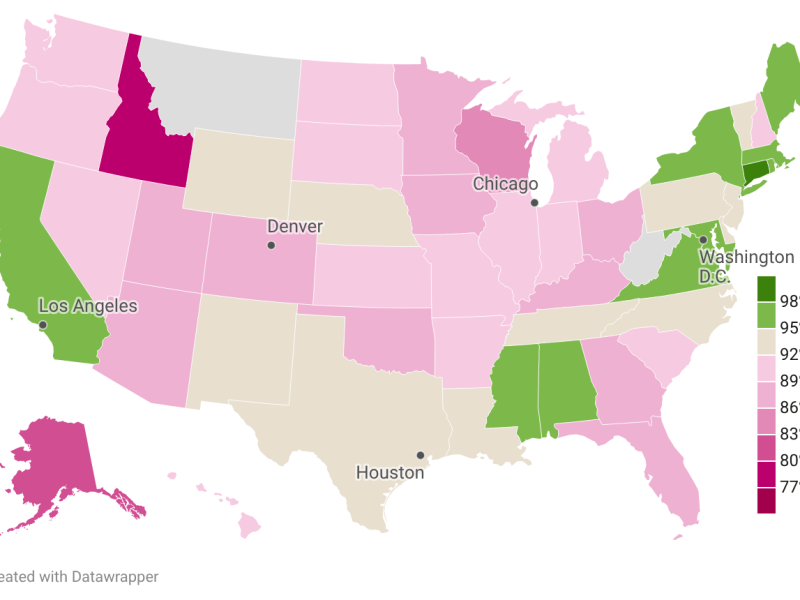 What’s the vaccination rate for kindergarteners in your CT town?