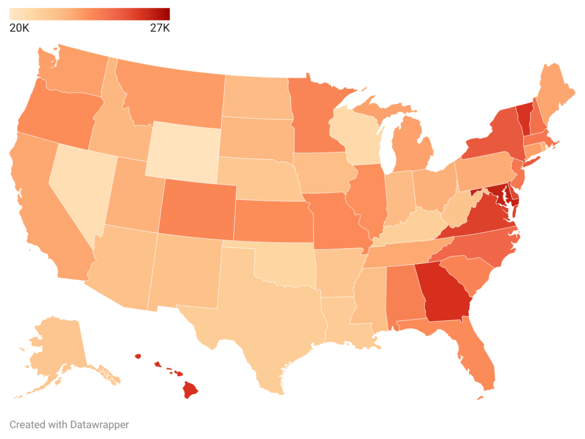 Student debt is up, especially on the East Coast