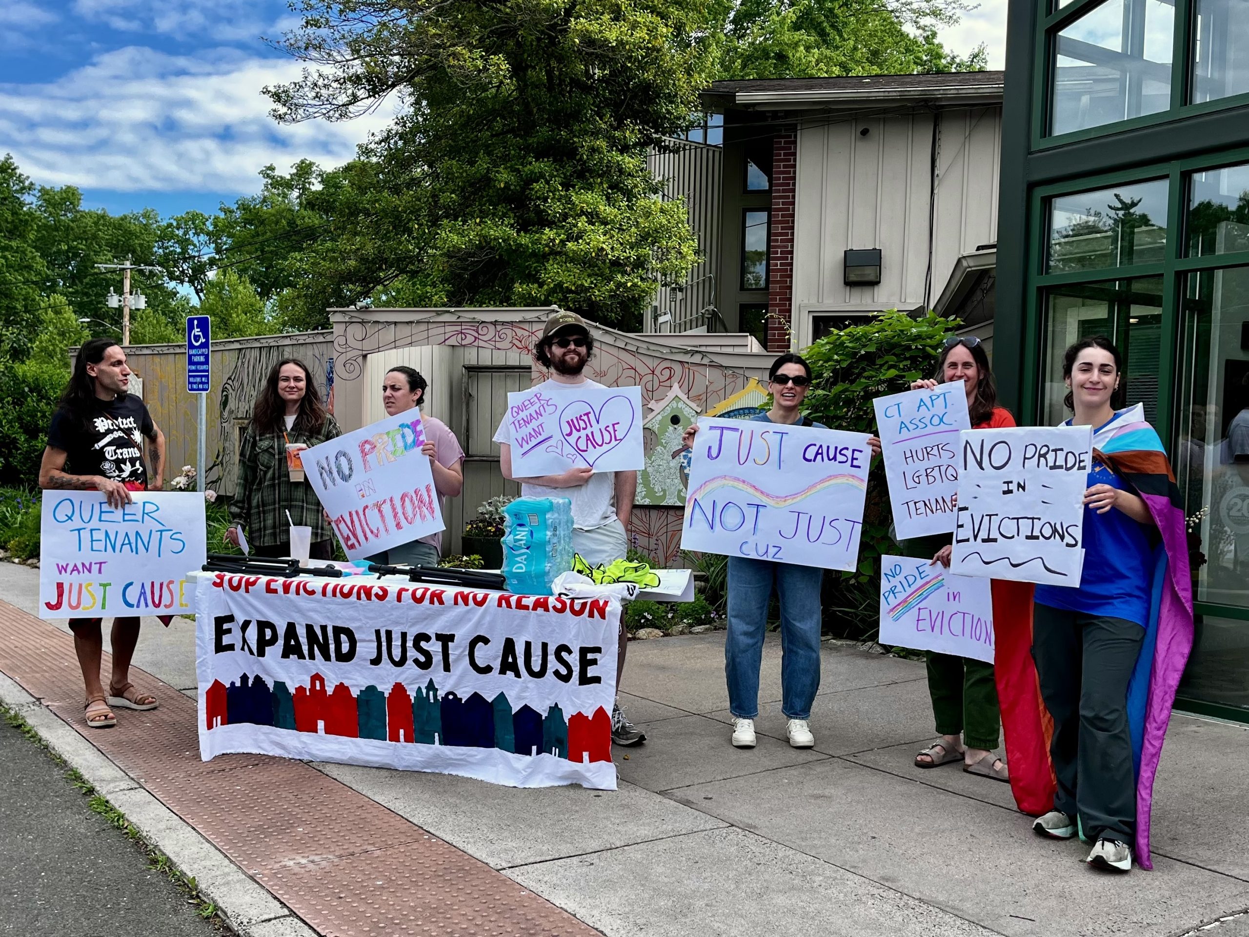CT tenants protest landlord brunch gathering